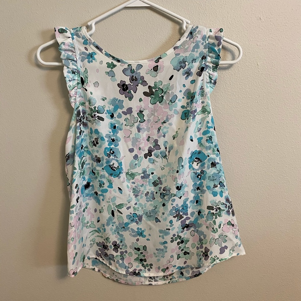 Multicolored Ruffle Sleeve Blouse (think EASTER!)